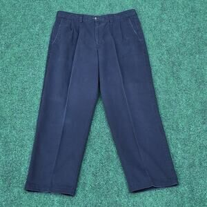 Dockers Pleated Twill Classic Fit No Wrinkle Twill Blue Pants 34x 30